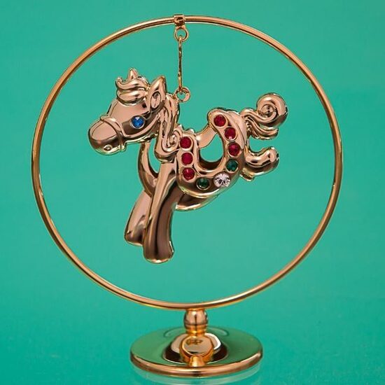 CRYSTOKRAFT "Horse in a Circle" Souvenir with SWAROVSKI Crystals – Symbol of 2026